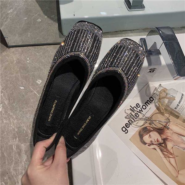 

flat shoes women crystal flats fashion slip on casual shoes spring autumn comfortable loafers sneaker, Black