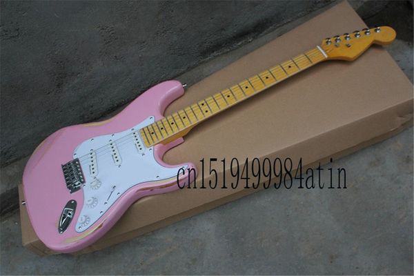 

wholesale new stratocaster pink electric guitar sss custom body