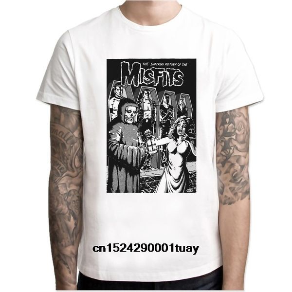 

misfits t-shirt men 2017 summer fashion tshirt casual white print t shirt for male comfortable boy tees m7r1471, White;black