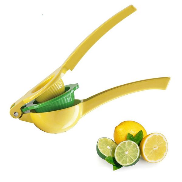 

eco-friendly lemon juicer 2 in 1 hand held aluminum alloy lemon orange citrus squeezer press fruits kitchen tools