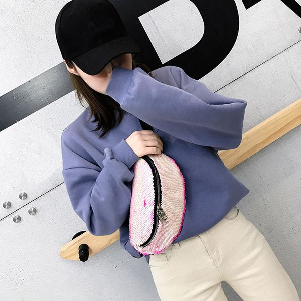 

waist fanny pack belt bag pouch travel sport hip purse mens womens sequin solid waist packs gifts rioneras mujer sacoche femme