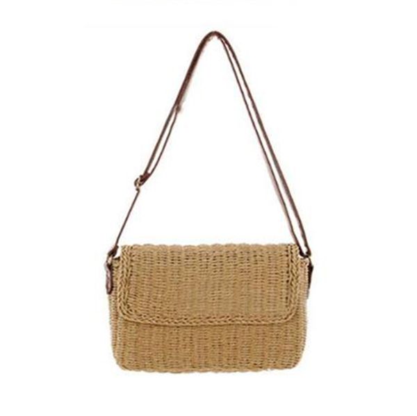 

summer women shoulder bag hand made exquisiteness straw bags mini woven flap sweet pastoral rattan girls bag(brown