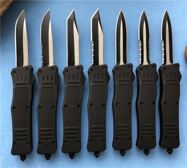 

Medium 8 Inch 616 Black D A Auto Tactical Pocket Knife Camping EDC Tools Survival Hunting Christmas Gift Knives With Nylon Sheath P390R Q