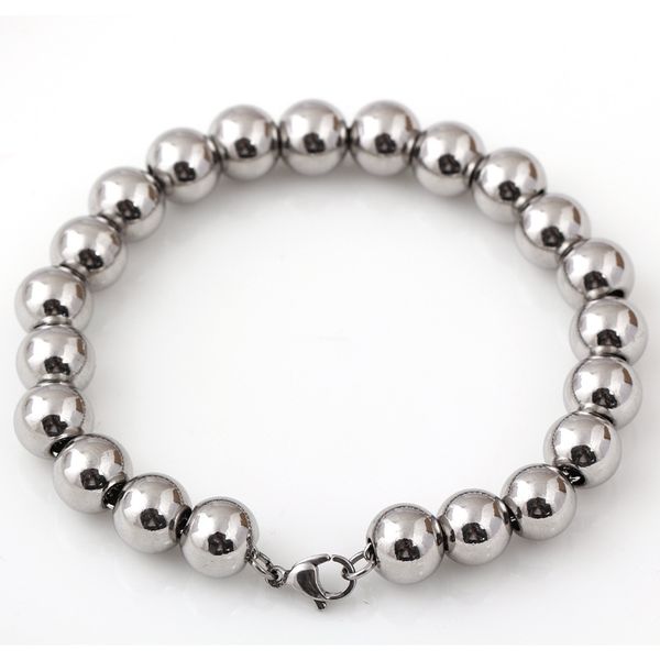 

316l stainless steel mens bracelet classical biker bicycle heavy metal ball link chain jewelry bracelets for men, Black