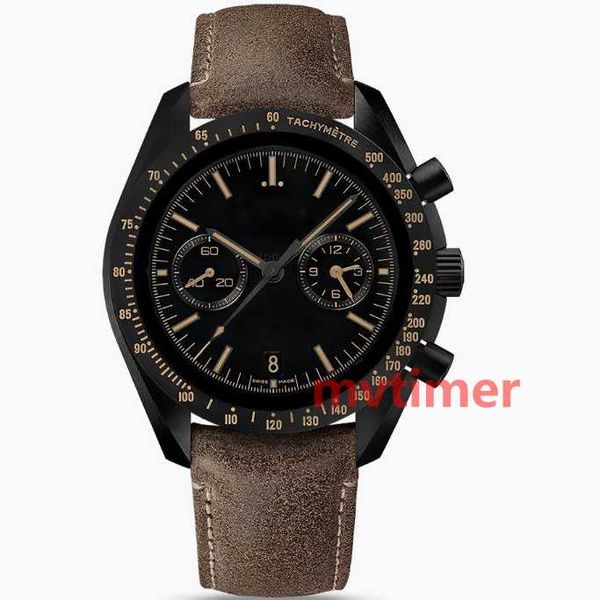

luxury business mens moon leather strap automatic mechanical watches fashion sport watch master wristwatches, Slivery;brown