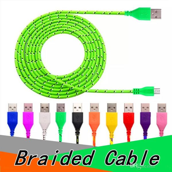 

Braided micro u b cable type c cable 1m 2m 3m for android high peed phone charger ync data cord for am ung lg