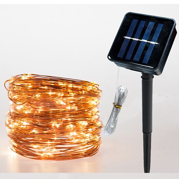 

8modes 10m 20m led string light solar powered upgrade copper wire waterproof for christmas wedding party outdoor garland decoration