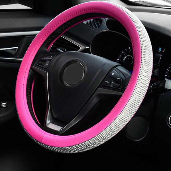 

38cm 15" bling rhinestone diamond car steering wheel cover universal car interior accessories