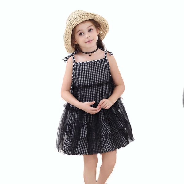 

лето дети платье infantil младенца девочек хлопка bohemian плед тюль платье девушки малыша vestidos платья одежда 1шт груза падения, Red;yellow