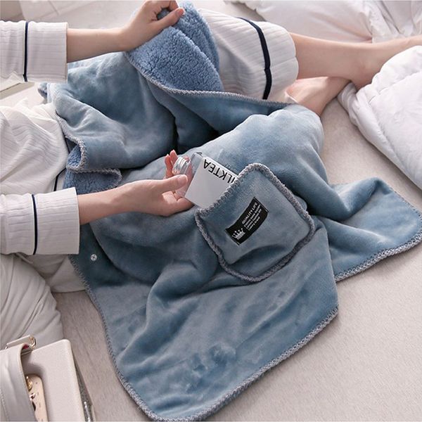 

ishowtienda soft flannel wearable lazy shawl blanket with button thick warm winter sofa mat blankets for beds throw blanket