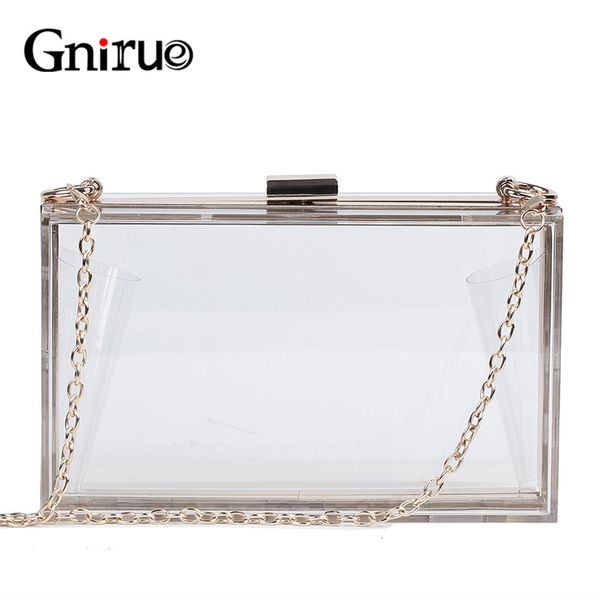 

fashion transparent acrylic bags summer box clutch bag women chain shoulder messenger bag lady party evening handbags purses