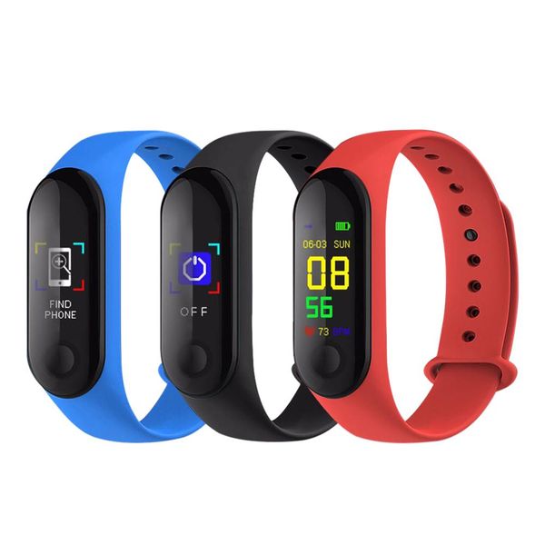 

pedometer sports m3 smart bracelet fitness tracker step counter heart rate blood pressure sleep monitoring waterproof wristband