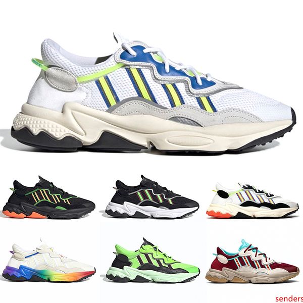 

designer ozweego pride 3m reflective men women running shoes triple black cloud white neon green mens trainers sneakers sports size 36-45