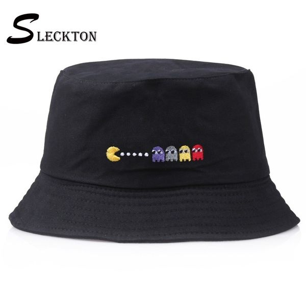 

sleckton foldable bucket hat women mens eat peas embroidery panama beach hat summer sunhats girls fisherman bob unisex
