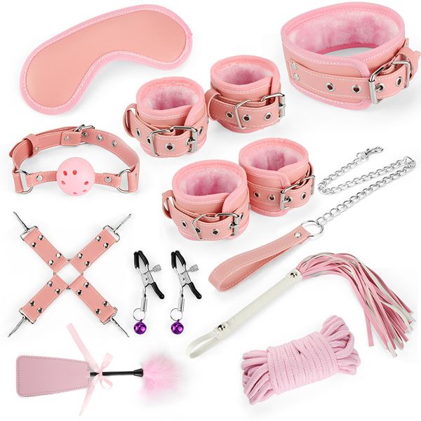 

12-piece fun teaching supplies binding sm flirting binding goggles toys anklets set handcuffs factory direct oddic