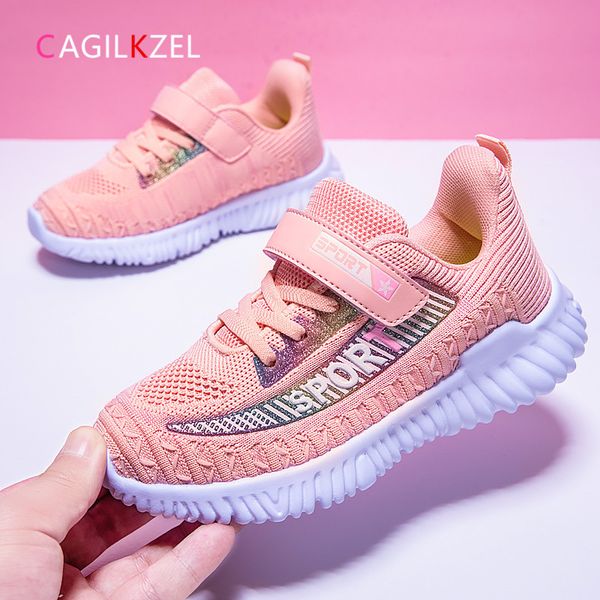 

cagilkzel new 2020 children sport shoes for girls summer breathable mesh running shoes boys sneakers kids chaussure enfant, Black