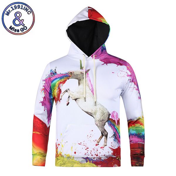 

mens designer hooded animal painting art horse digital printing large size men and women creative thinking 3d hat sweater, Black
