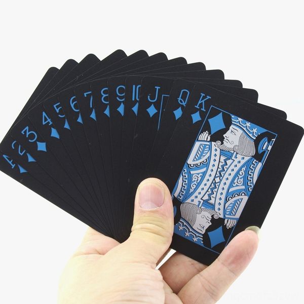 

quality plastic pvc poker waterproof black playing cards creative gift durable running wear athletic & outdoor apparel poker, Black;blue
