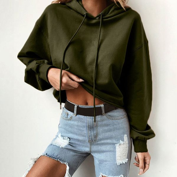 

chamsgend solid hoodies sweatshirt harajuku kpop women 2019 autumn long sleeve sweatshirts drawstring hooded pullover f716, Black