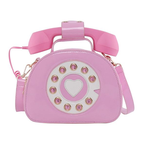 

women ladies telephone shaped crossbody pu leather shoulder bag tote purse handbag shopping street school satchel