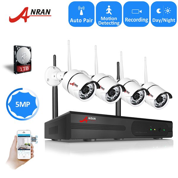 

Anran hd 4ch nvr 5mp h 265 ip ecurity camera y tem 1944p outdoor 36ir wirele cctv y tem waterproof urveillance kit hdd