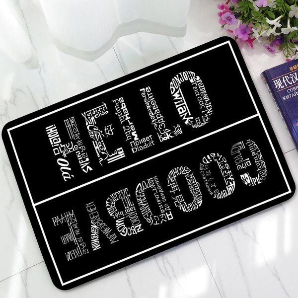 3d Printed Rubber Floor Mat Non Slip Water Absorbent Doormat Ultra Thin Floor Mat Personalize Letter Carpets Commercial Grade Area Rugs Carpet Tile