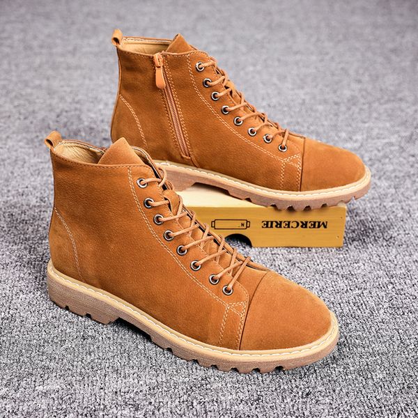 

cimim brand winter outdoor high comfortable men's boots 38-48 large size fashion work boots men luxury keep warm casual shoes, Black