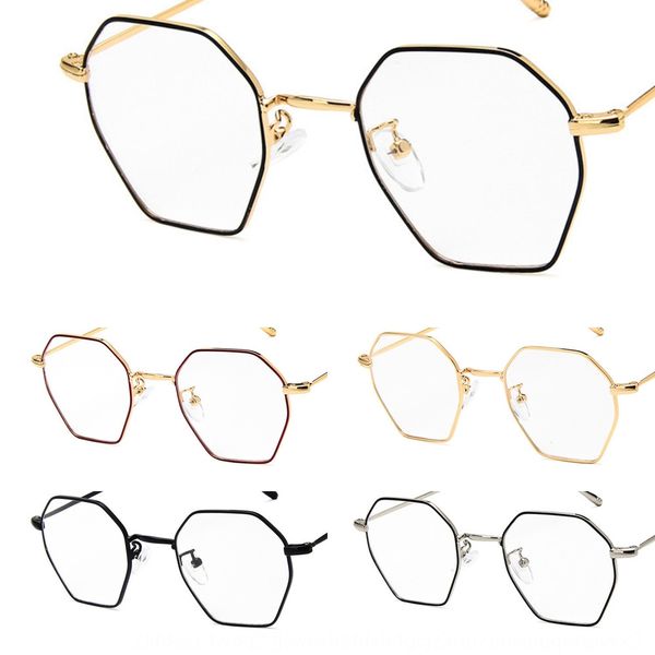 

metal polygon frame artistic irregular plain can glasses glasses be matched with myopia 9982 kick-off, Silver