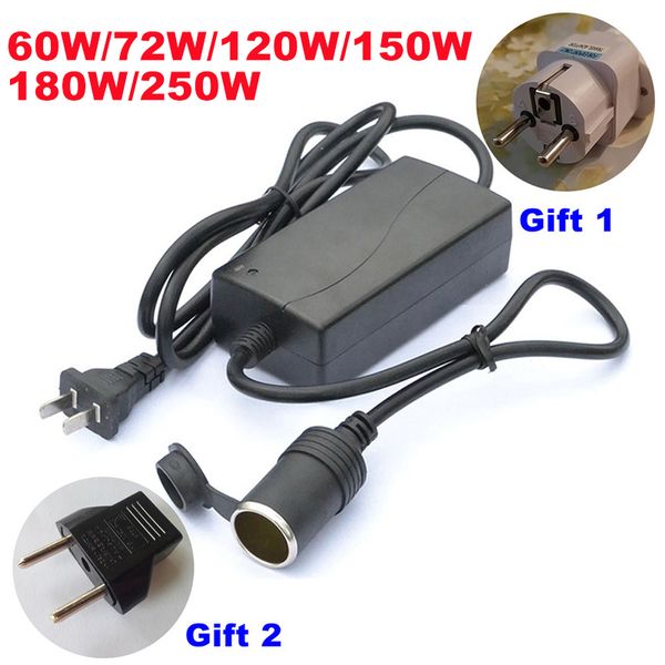 

car auto cigarette lighter socket ac/dc power supply converter inverter 60w 72w 120w 150w 180w 250w power adapter for automotive