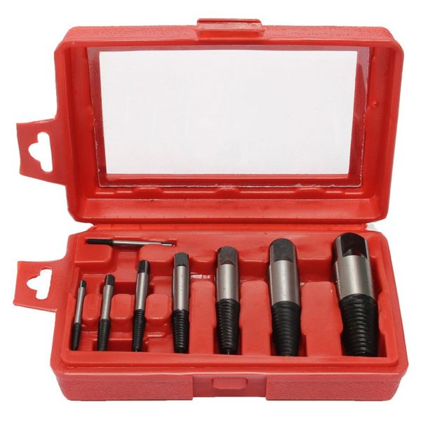 

8pcs/set damaged broken screws extractor drill bits easy out remover center drill damaged bolts with box 4-45mm bit