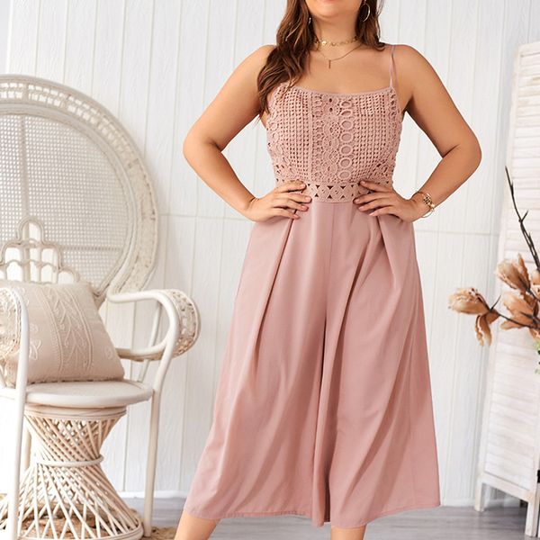 

women's jumpsuits & rompers bodysuit casual women jumpsuit romper fashion holiday sling lace plus size long playsuit vintage loose over, Black;white