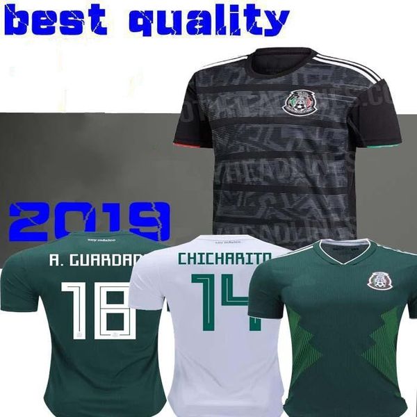 

2019 Gold Cup Camisetas Mexico 19 20 soccer jersey 2018 CHICHARITO LOZANO MARQUEZ DOS SANTOS custom black football shirt camisa de futbol