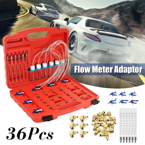 

autoleader 36pcs injector flow meter adapter test kits for common rail for diesel fuel tester diagnosis tool set 38x28x8cm