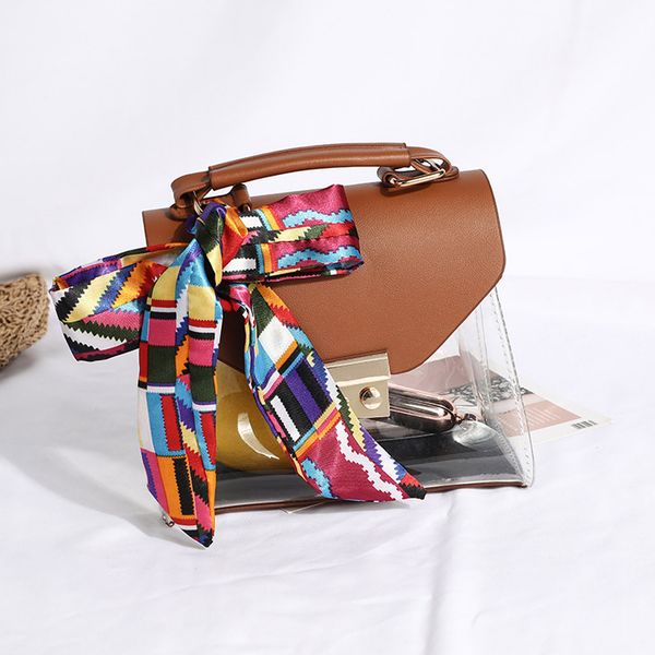 

clear transparent women shoulder bag candy color purses and handbags scarves luxury handbags women bags designer