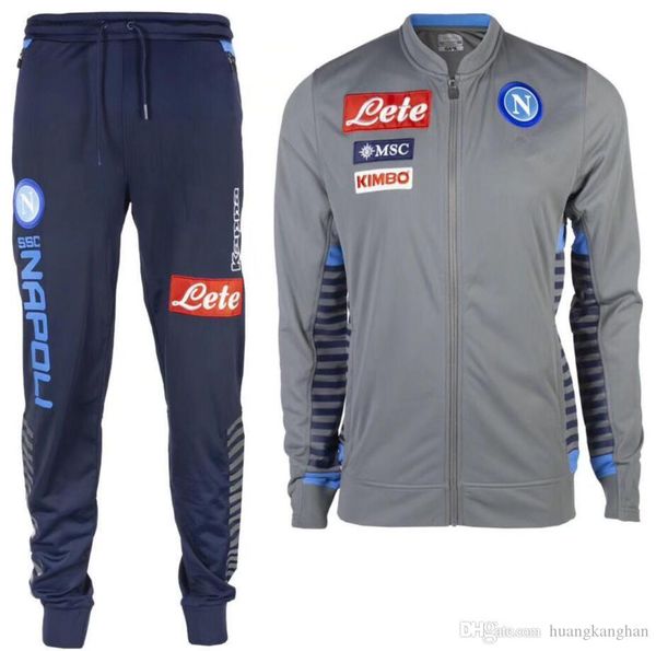 

100x1002018 2019 2020 napoli soccer tracksuit mertens hamsik insigne callejon 18/19/20 naples maillot de foot jacket sweater training suit, Black
