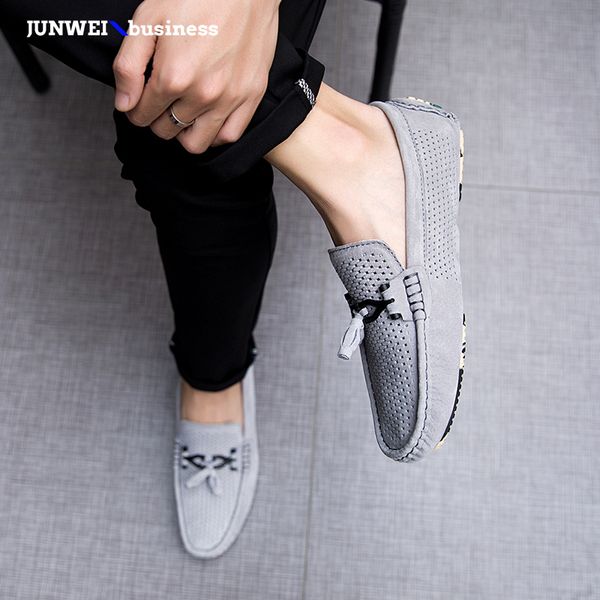 

shoes leather suede traditional mens loafers slip on mens moccasins boat shoes casual luxury men footwear l5, Black