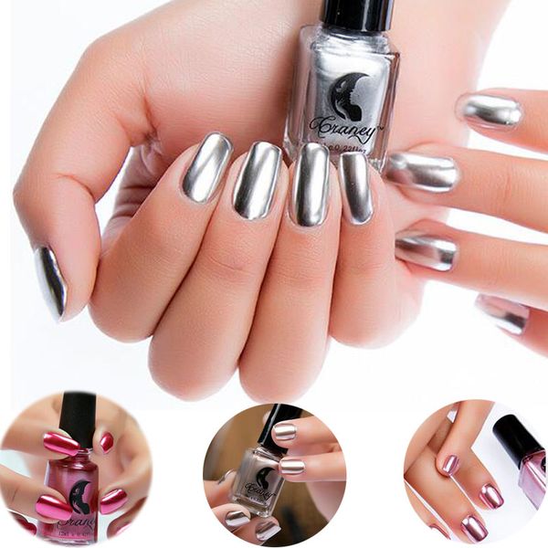 

new metallics mirror silver nail polish holographic nail varnish long lasting lacquer nails art tools