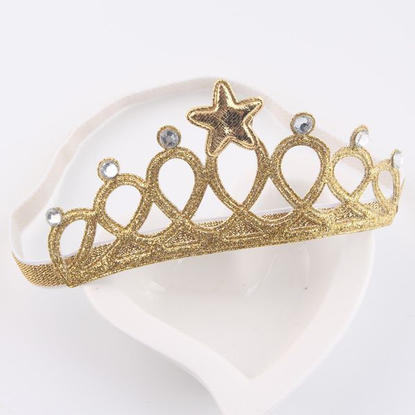 

new arrival glittering crown baby headbands girls elastic hair bands hair accessories princess tiara hairbands children headwear, Slivery;white