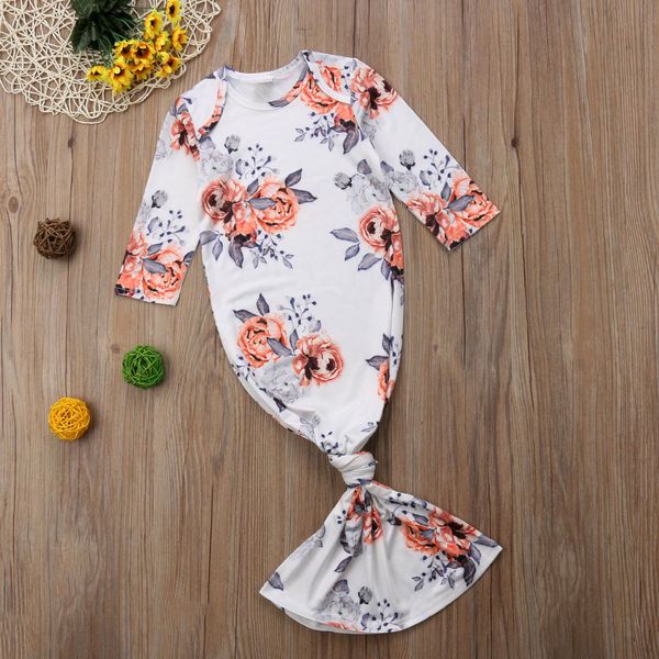

newborn baby girls floral nightgown sleepwear robe long sleeve sleep bag clothes, Blue;red