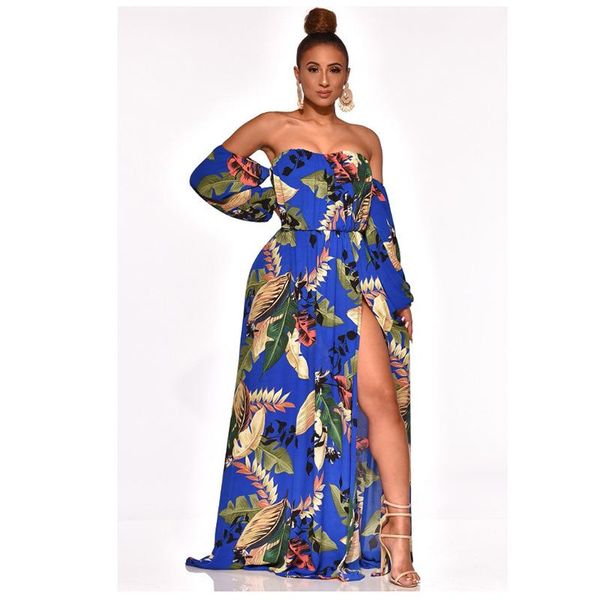 

women designer strapless dresses fashion open back bohemian dresses long sleeve slash neck womens dresses, Black;gray