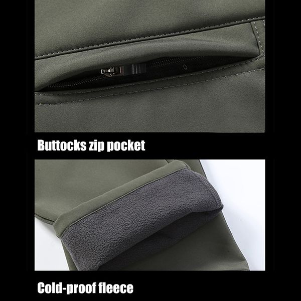 

открытый кемпинг пешие прогулки брюки флис подкладка thickend теплые ветрозащитные лыжные брюки для мужчин женщин fo продажа, Black