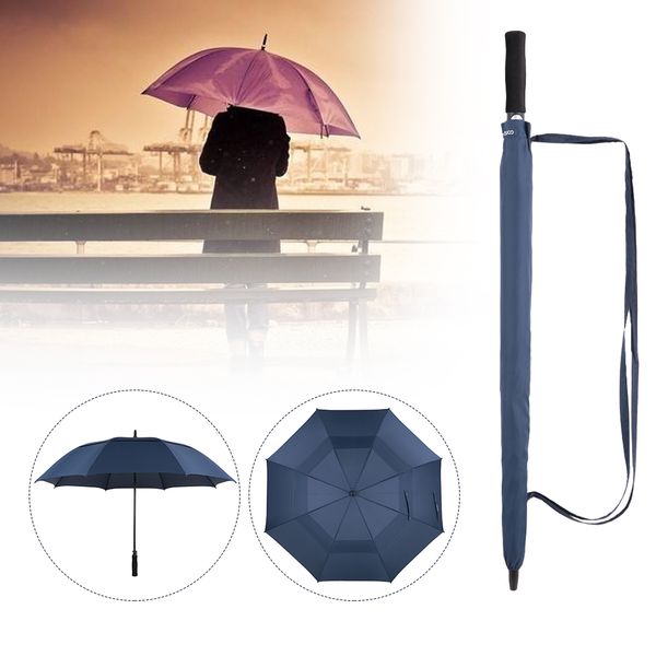 

new 61 inch golf umbrella oversized automatic auto open outdoor extra large double canopy ventilated windproof stick umbrella