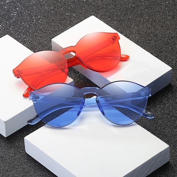 

women rimless frame transparent glasses shades sun glasses colorful sun glasses red pink purple yellow hiking eyewear