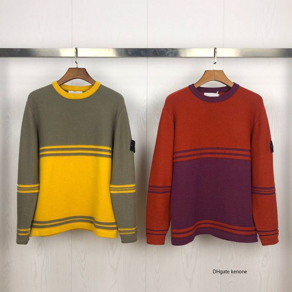 

new mens knit sweater fashion contrast color panel striped sweater sport sweatshir badge long sleeve coat 8832 -xxl designer, White;black