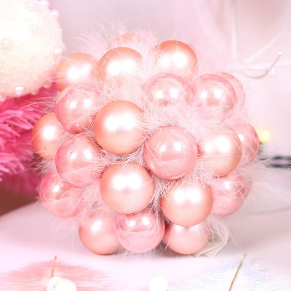 

christmas feather ball pendant decorative hanging ball christmas tree ornament holiday party wedding supplies
