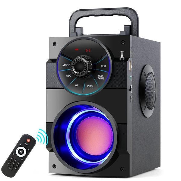

bluetooth speaker portable wireless stereo subwoofer bass big speakers column support fm radio tf aux usb remote control s37
