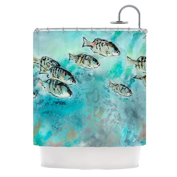 

josh serafin ;surf perch; blue green shower curtain