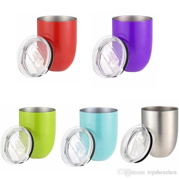 

9 цветов 10oz яйцо чашки бокалов 304 из нержавеющей стали с двойными стенками вакуумной изоляцией чашки красное вино чашки с чистыми крышкам