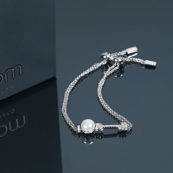 

2019 new fashion 925 sterling sliver pearl pendant bracelets brand original wedding bracelets women girl lady, Golden;silver