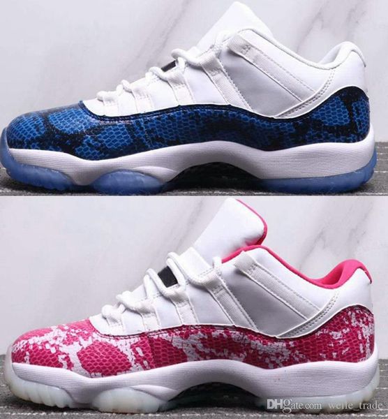 

2019 11 Low WMNS Pink blue Snakeskin Женская мужская баскетбольная обувь Высокого качества Спорт